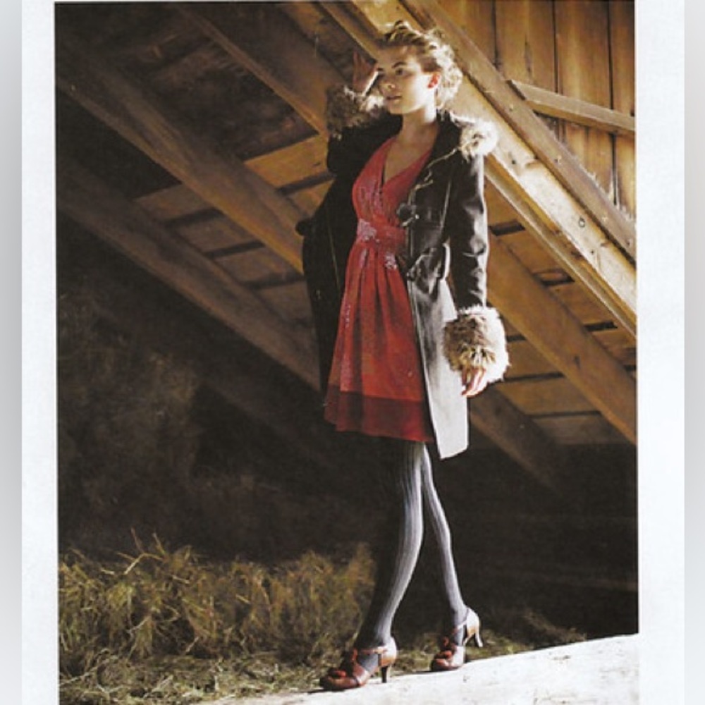 Vintage Anthropologie Elevenses Deep Woods Toggle Jacket  Sz 2